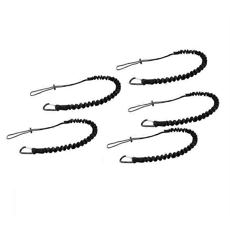 5 Pack Safety Tool Leash,Retractable Bungee Cord Black