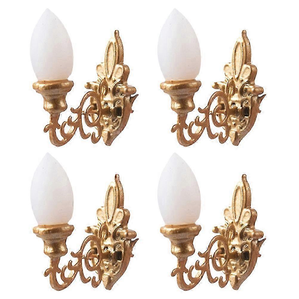 4pcs Simulated Wall Lamps Mini Luminous Wall Lamp Sand Table DIY Materials