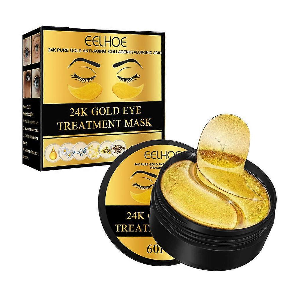 Gold Moisturizing Eye Mask 30 Pairs Hydrate Tighten Eye Contour Reduce Fine Lines Wrinkles