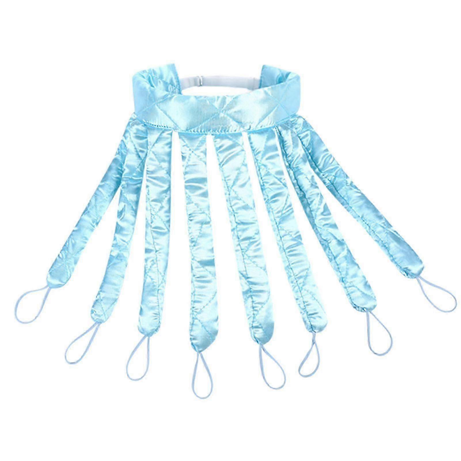 Heatless Curling Headband with Extended Design - Blue