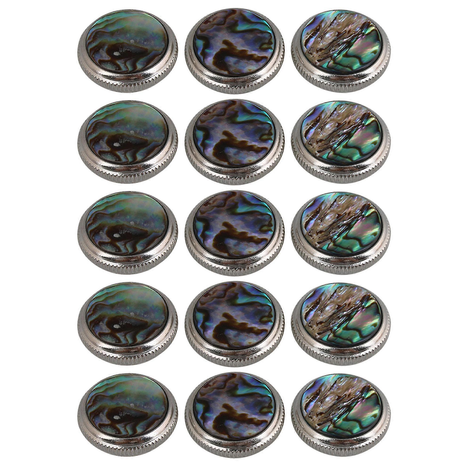 2025 15Pieces Chrome Plated Abalone Shell Trumpet Valve Key Finger Buttons