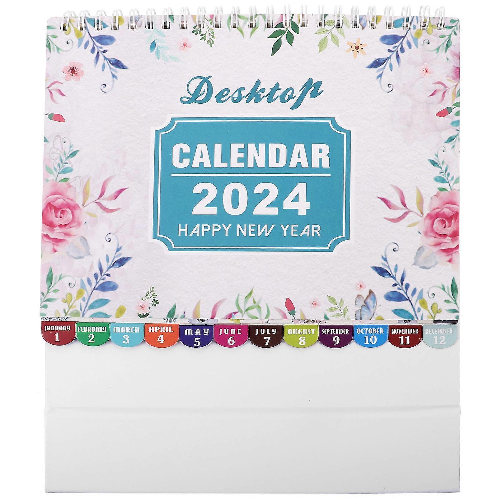 Office Desk Calendar Metal Binding Birthday Reminder Office Use 1Pcs