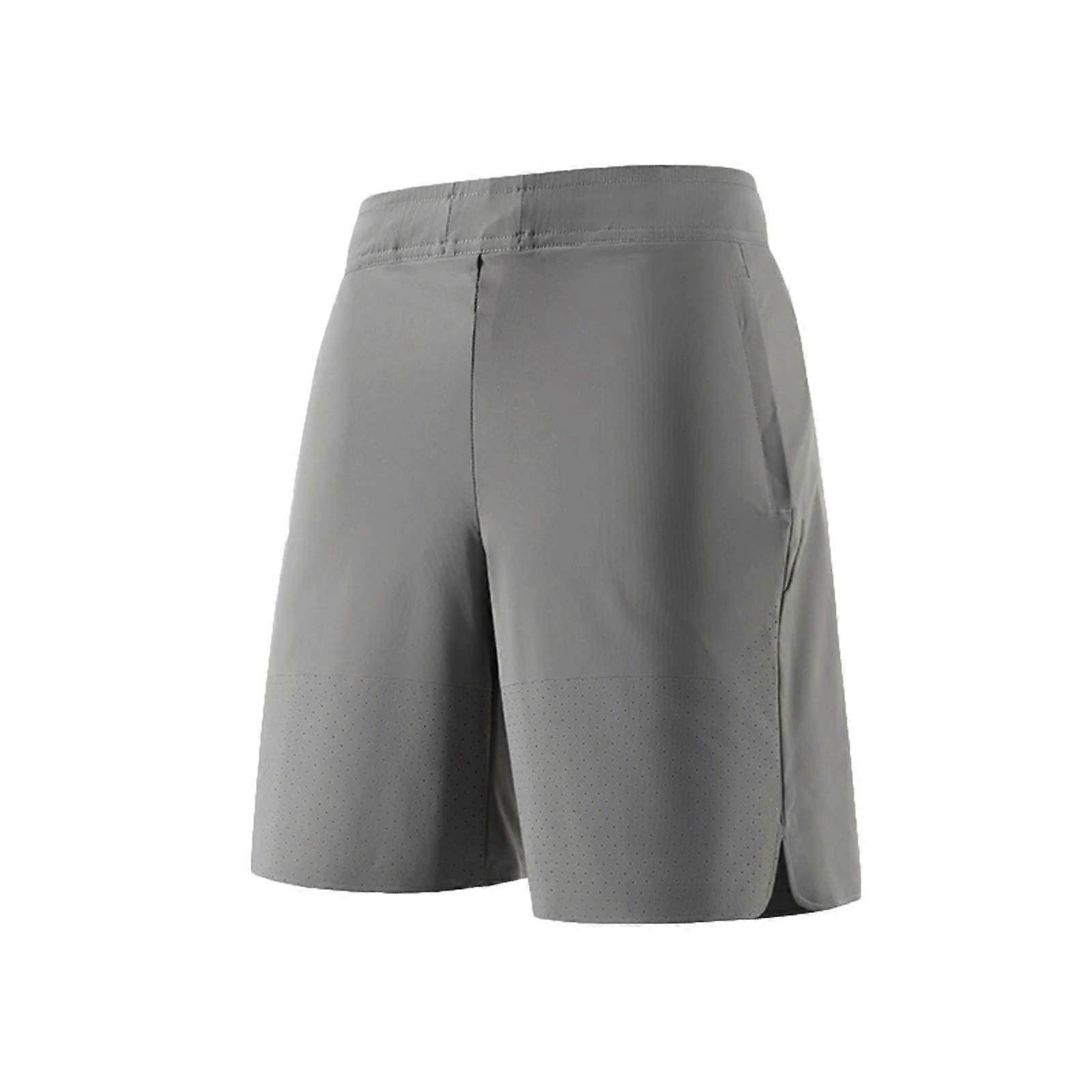 Kunstleder Shorts Herren Sommer Gerade Stretch Jugend Herrenhose Kurze Sporthose Dunkelgrau L