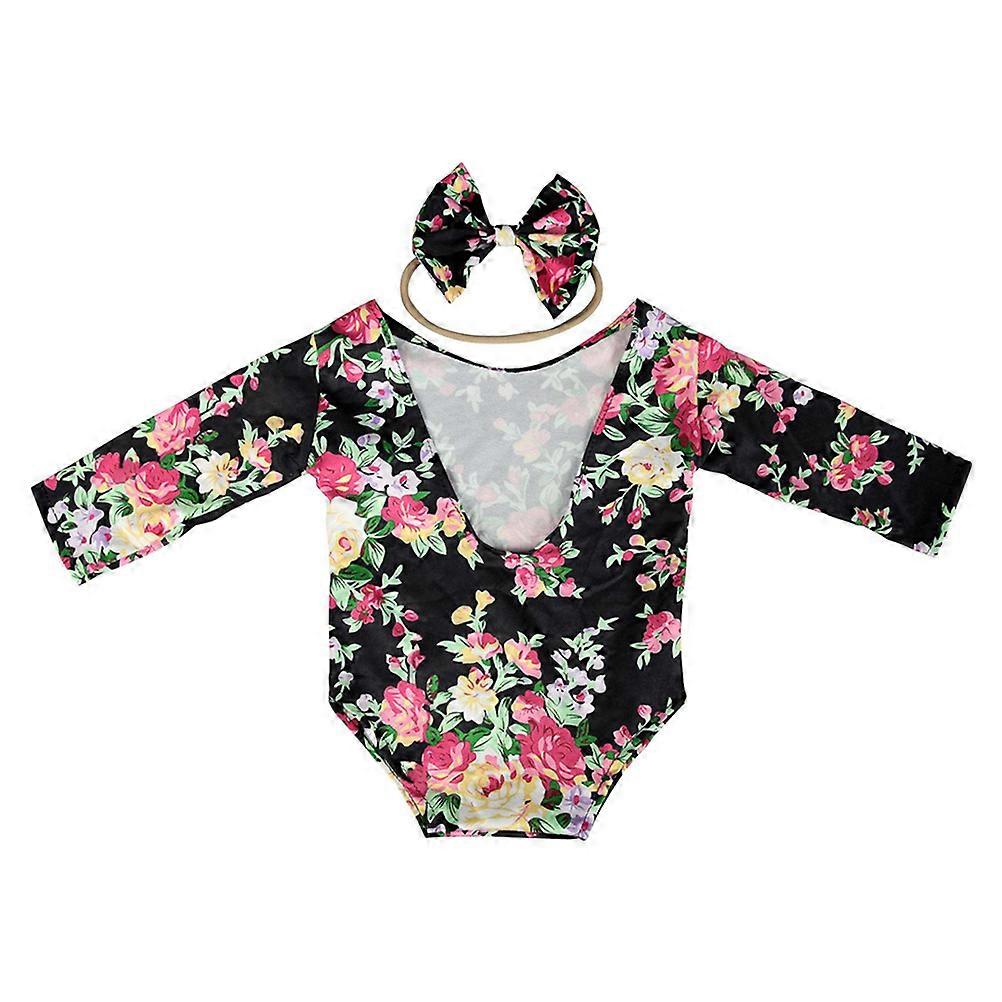 It sounds like you're looking for information or a description for **newborn photography props**, specifically a **backless romper and headband with