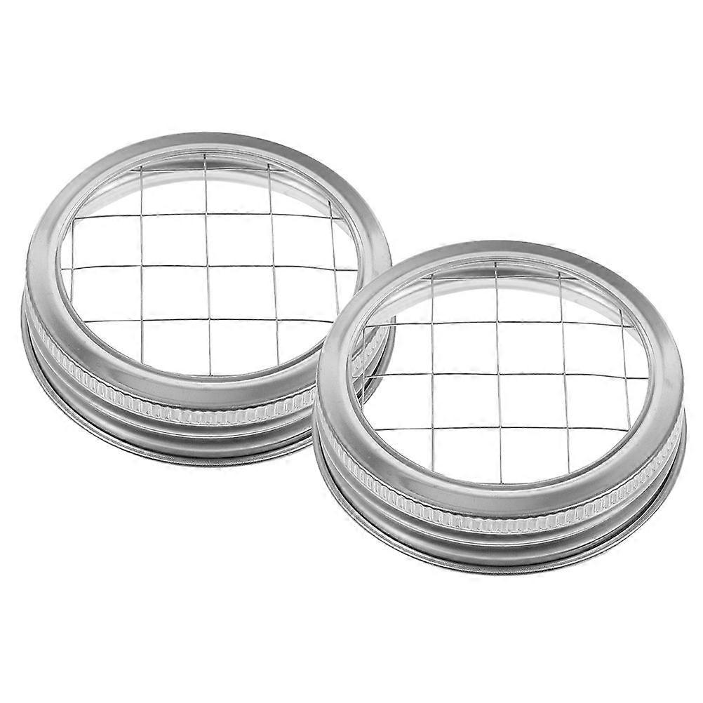 2pcs Flower Jars Lids Stainless Steel Mason Jar Lids Flower Arrangement Canning Jars Covers