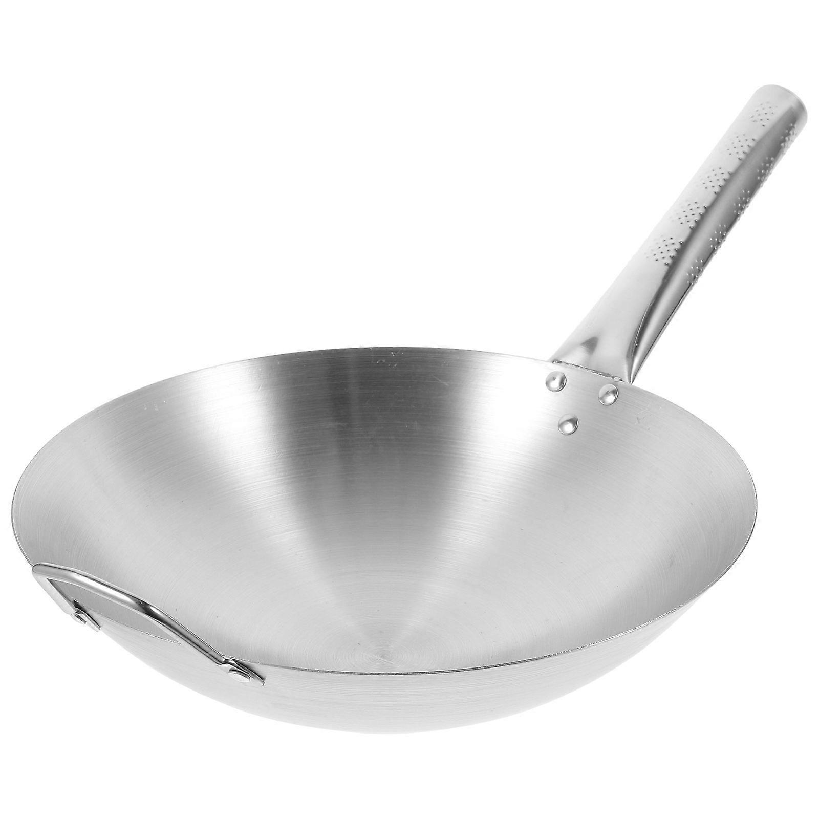 Non Stick Stainless Steel Wok Pot for Induction Cookers – Lightweight, Easy Handling for Home & Restaurant Use