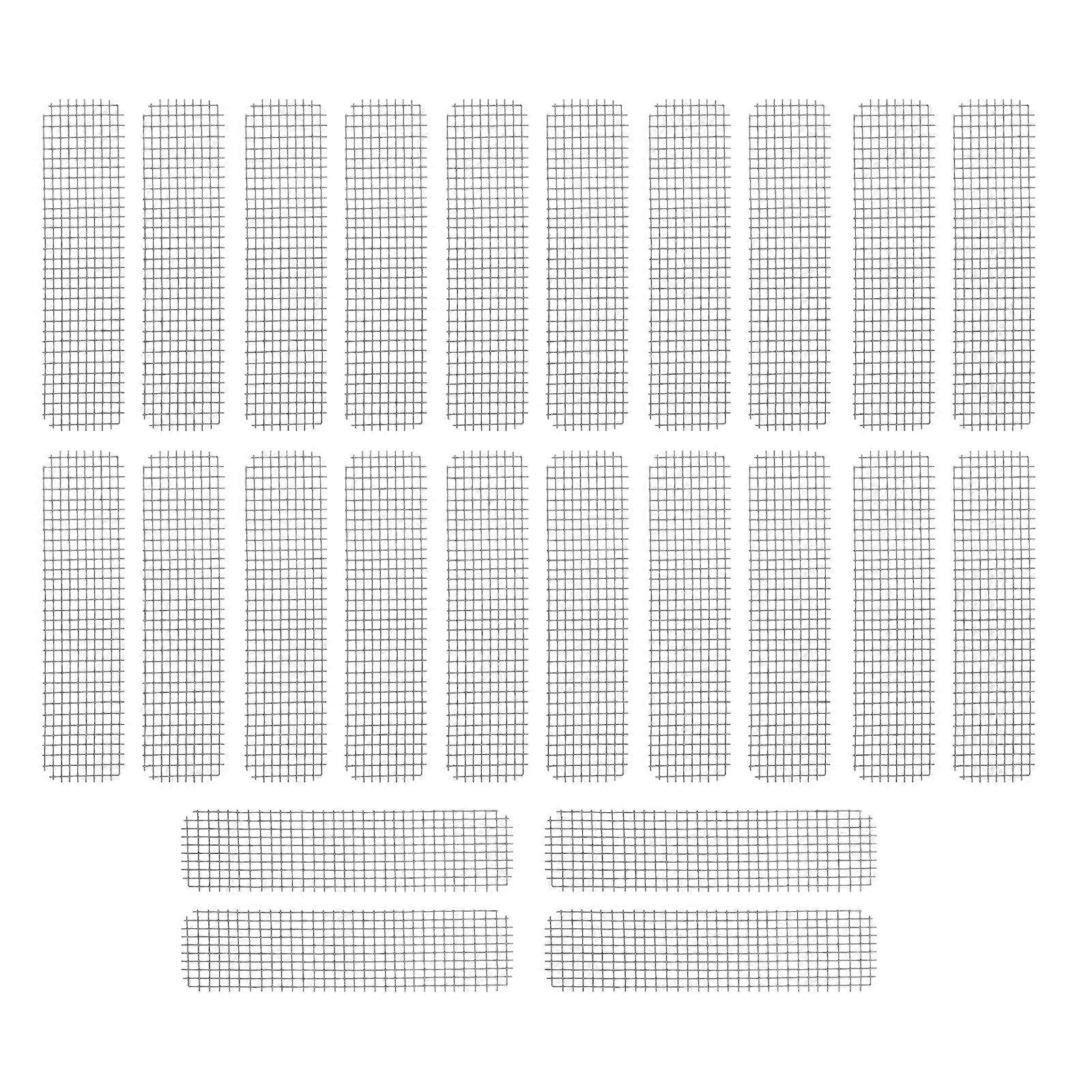 Adhesive Window Screen Rectangular Grey PVC Glass Fiber Strong Adhesive Force 25Pcs