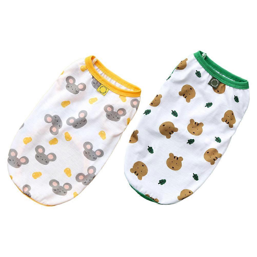 Lovely Dog Vests Breathable Pet Vests for Summer 2Pcs Assorted Color