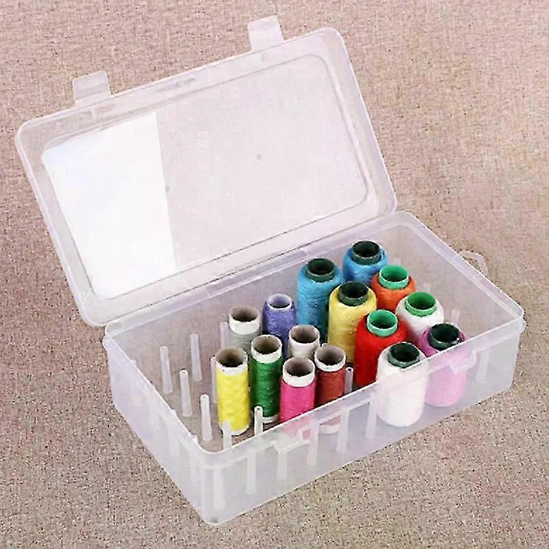 3 Colors Empty Sew Threads Box Container Case Holder 42 Spools Pole with Support Poles Fit For  Sew Threads Storage