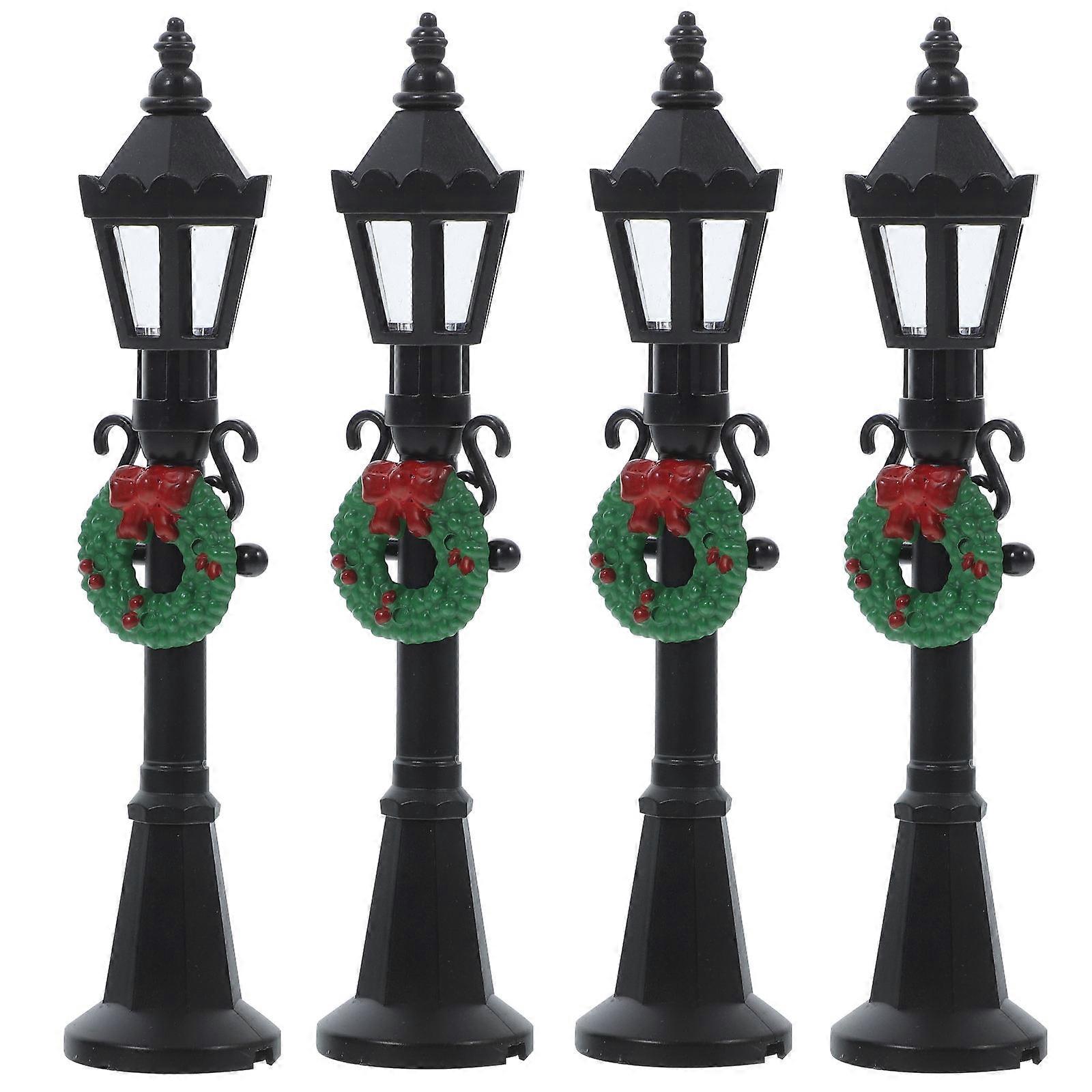 Street Light For Mini House Compact Size Plastic 4Pcs