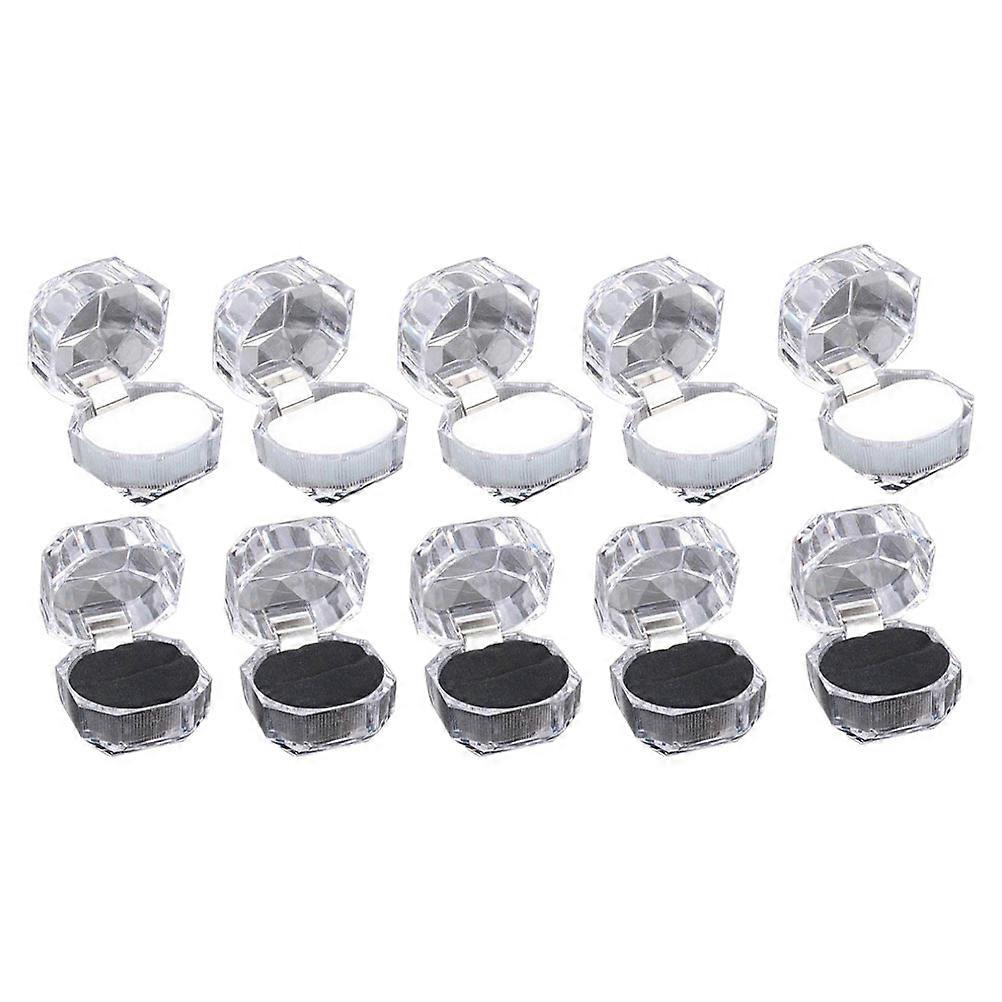 Proposal Box Jewelry Storage Transparent Ring Case 4x4cm Cube Shape 10Pcs