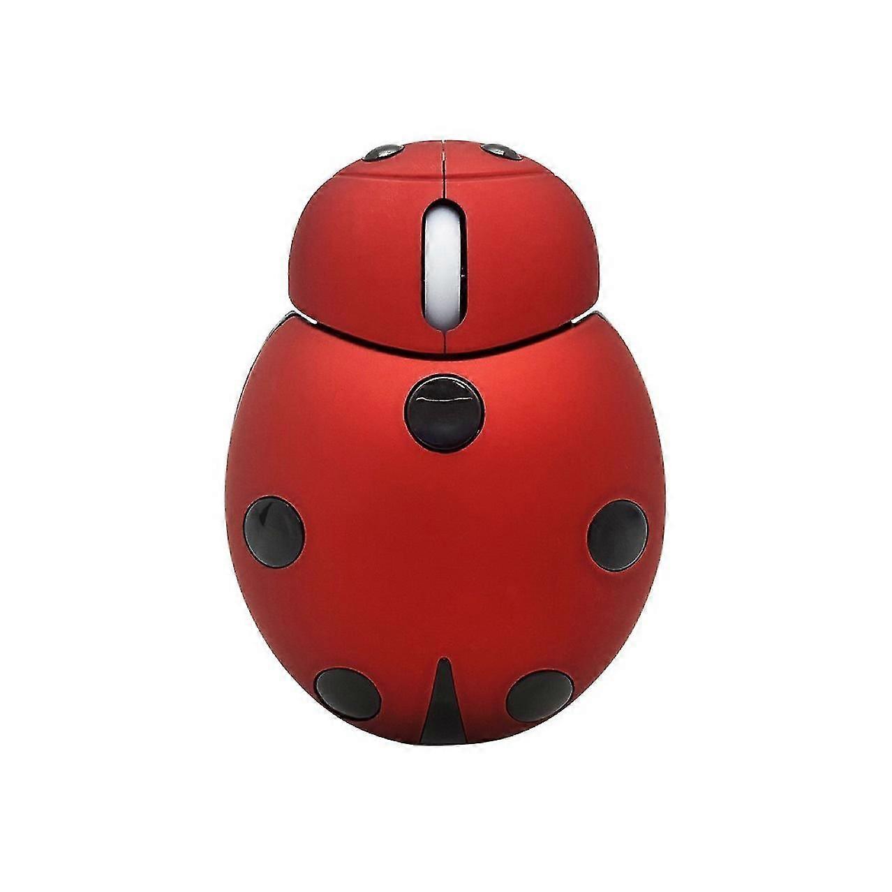 Mini Cute Wireless Mouse,2.4g Cartoon Animal Ladybug Shape Cordless Computer Mouse