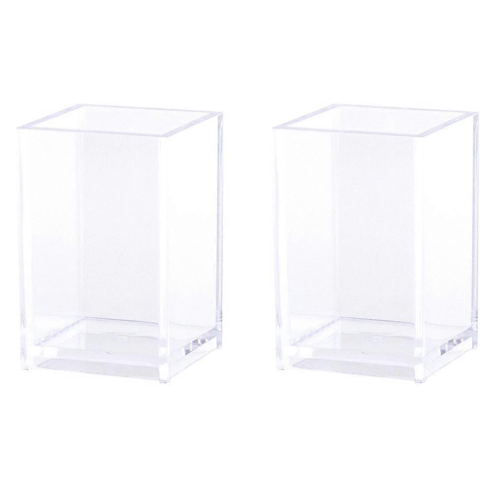 Transparent Pencil Case Pen Organiser Home Study PP Material Stationery Organization 2Pcs