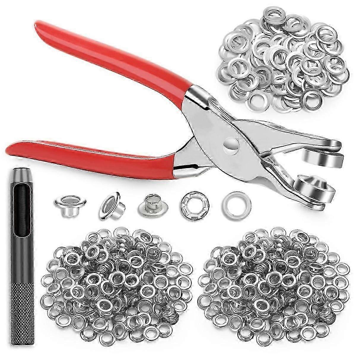 642pcs Grommet Tool Kit 1/2 polegadas Eyelet Kit com 320pcs Eyelets Grommets, 320pcs Arruelas e Gromme