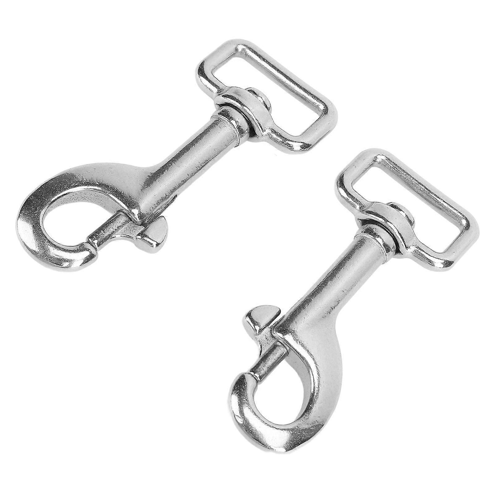 Eye Bolt Snap Hooks, Stainless Steel, 2 Pieces, One-Ended Clip, Knuckle Buckle, Square Eye Clasp, Key Chain for Diving