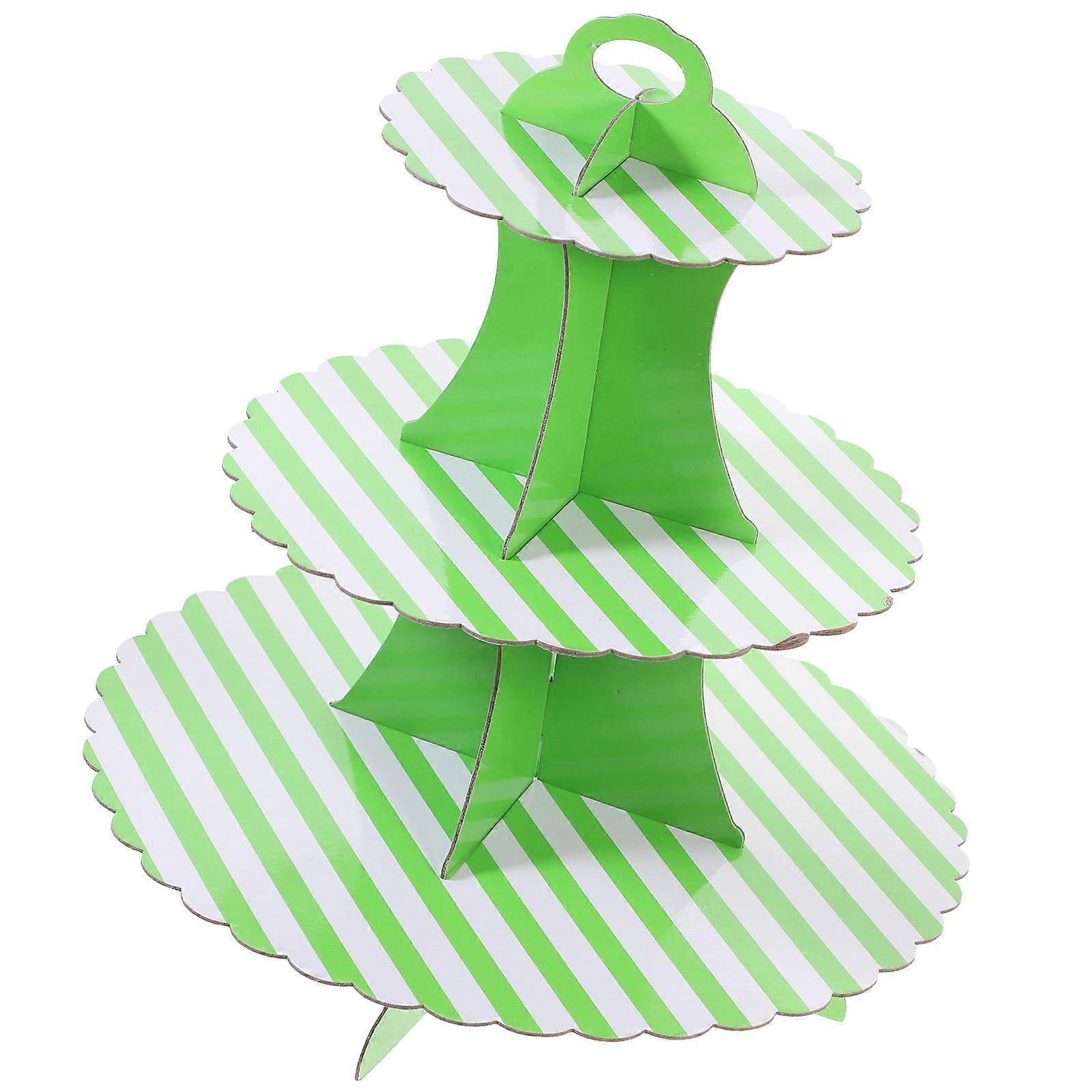 Cake And Cupcake Stand Three Tiered Dessert Serving Stand Green 32.00X30.00X30.00CM Food Display 1 Set