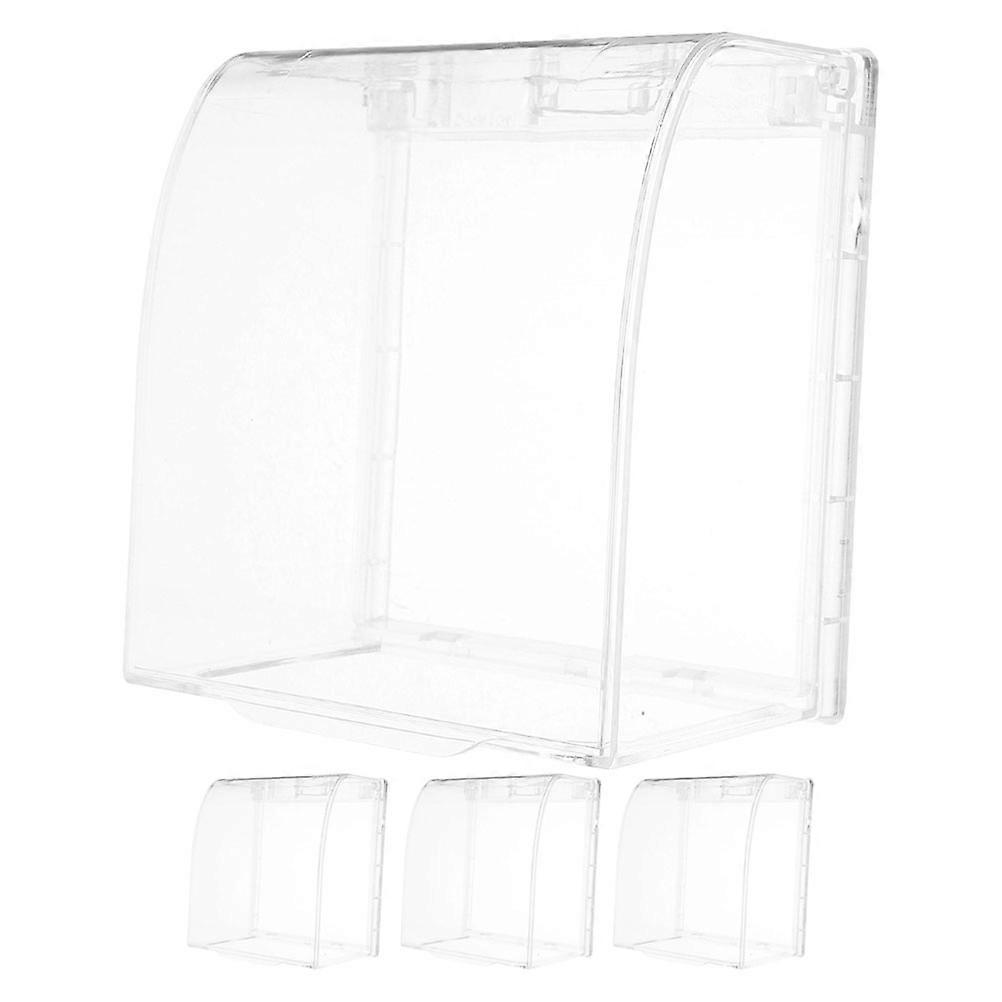 Outdoor Light Socket Cap PVC Material Dustproof Square Shape 4Pcs