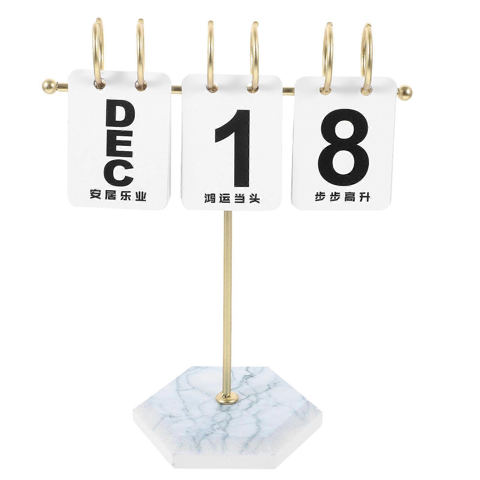 Flip Desktop Calendar Perpetual Flip Calendar for Desk Daily Flip Calendar for Desk Home Use Black Background with Black 1Pack
