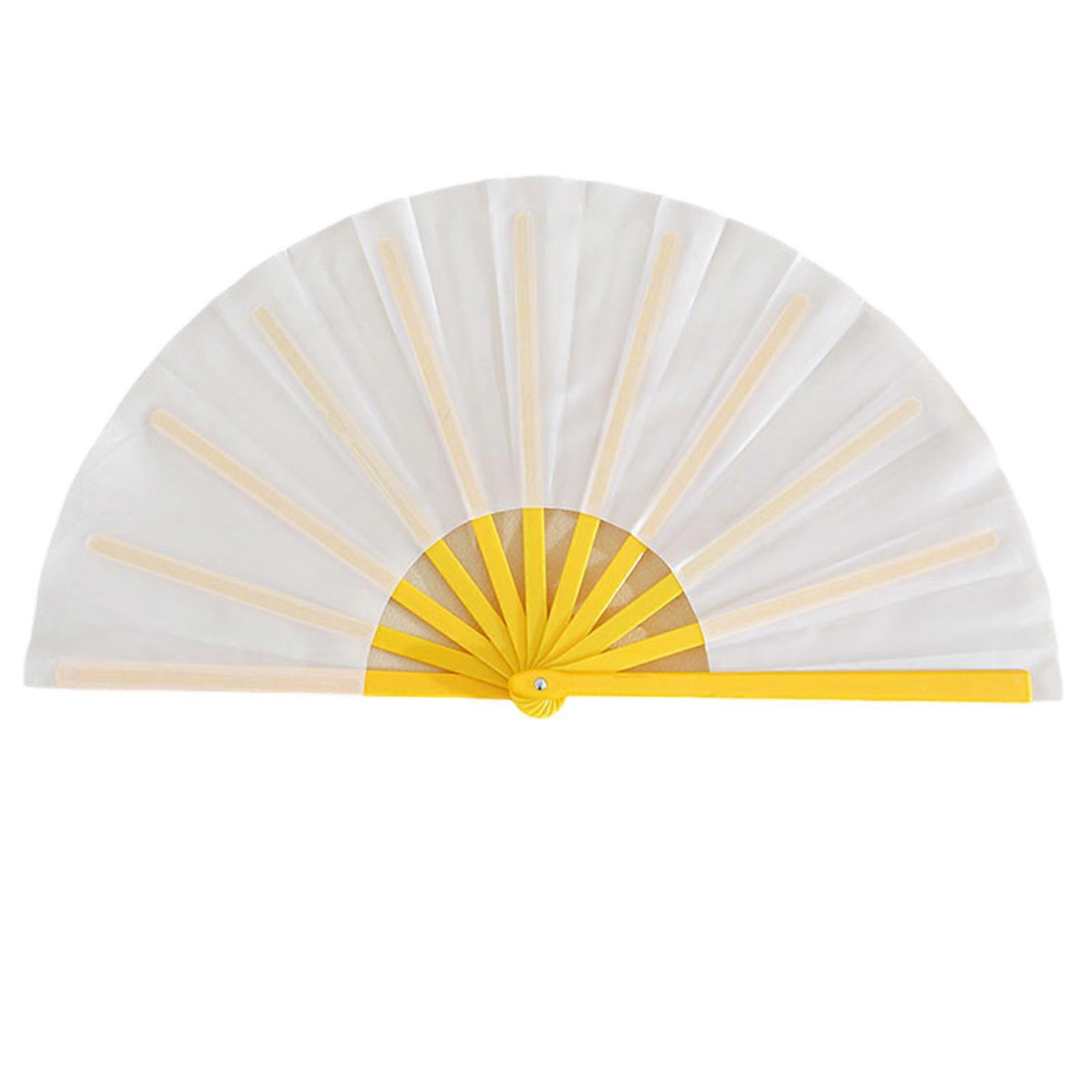 Elegant Handheld Folding Fan With Color Frame For Cultural Performances Dance Performances Fan  Yellow