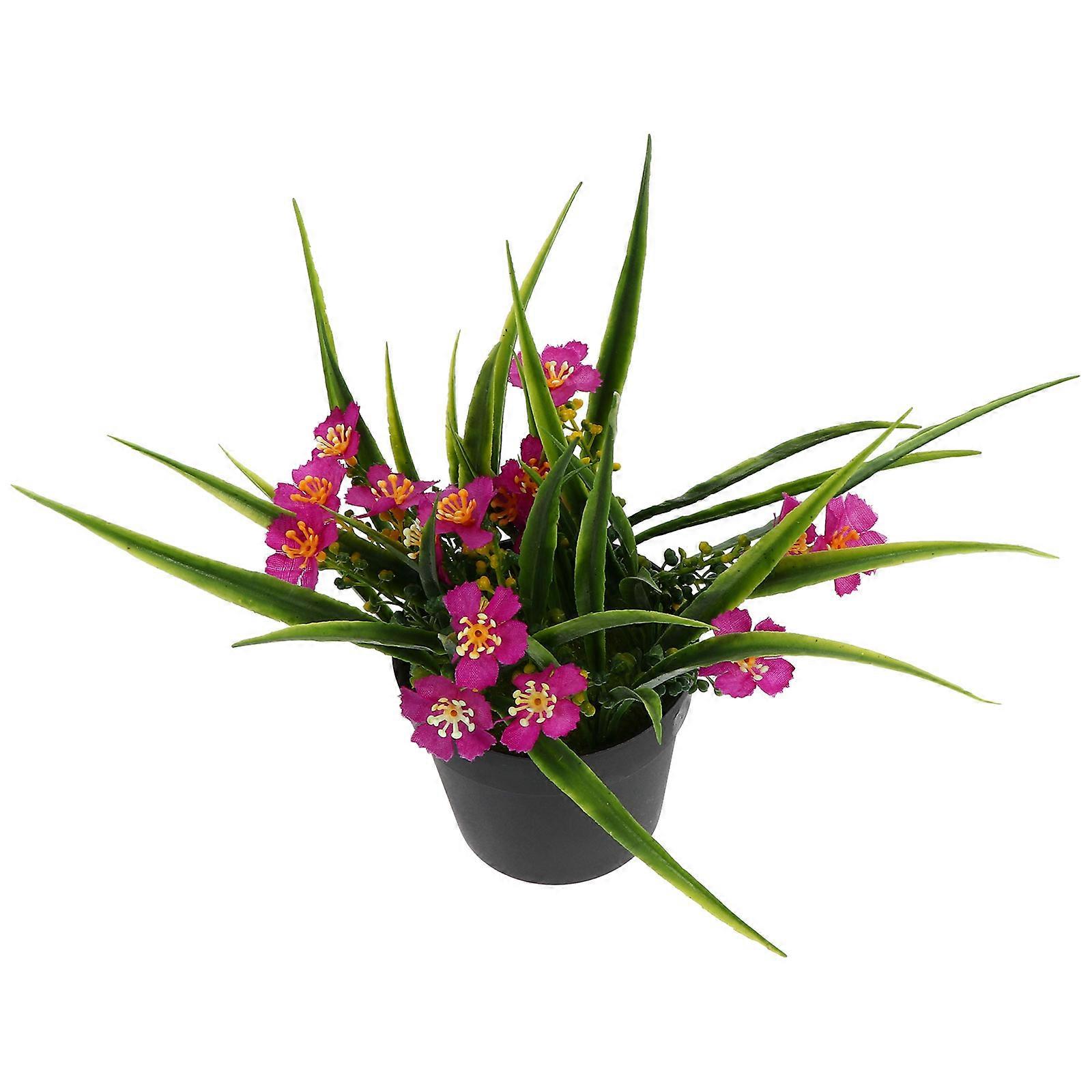 Artificial Potted Bonsai Mini Simulation Potted Plant Indoor Use Faux Small Plants Violet 11x23cm Mood Enhancement 1Pack