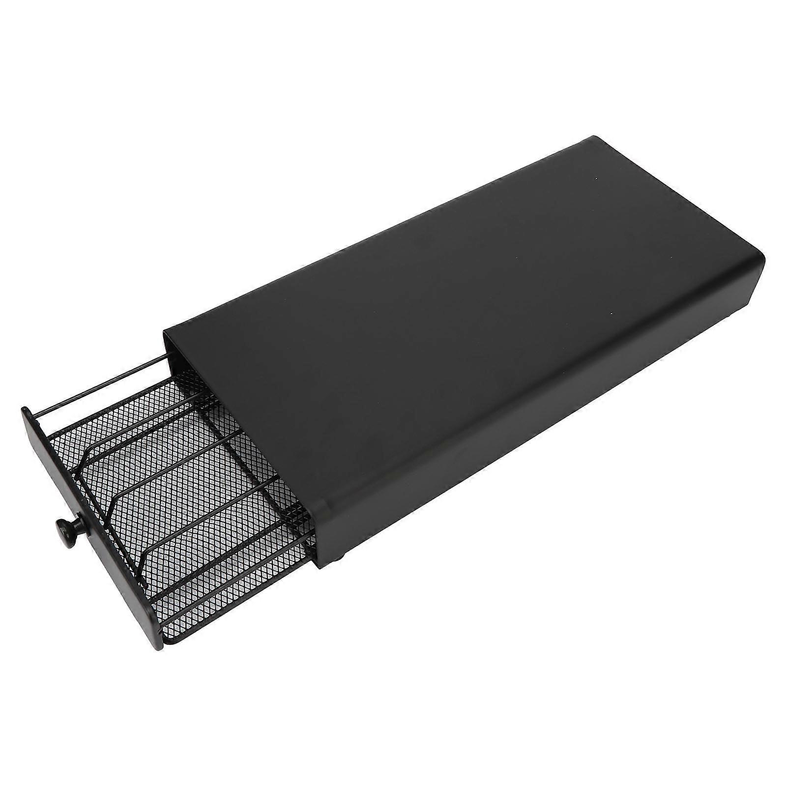 Coffee Pod Storage Drawer Compact Pod Capsule Holder Dustproof Coffee Capsule Drawer Space Saving Keep Pods Organized Black 33.5x16cm