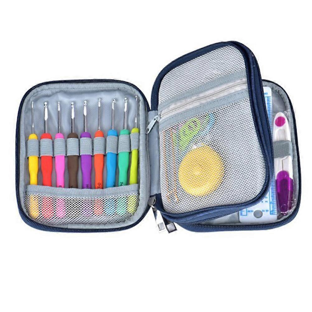 Βελονάκι Hooks Kit Νήμα Πλέξιμο Βελόνες Εργαλεία Ραπτικής Grip Set Με Τσάντα 18 x 14 x 3cm Πλαστικό ράψιμο 72Pcs