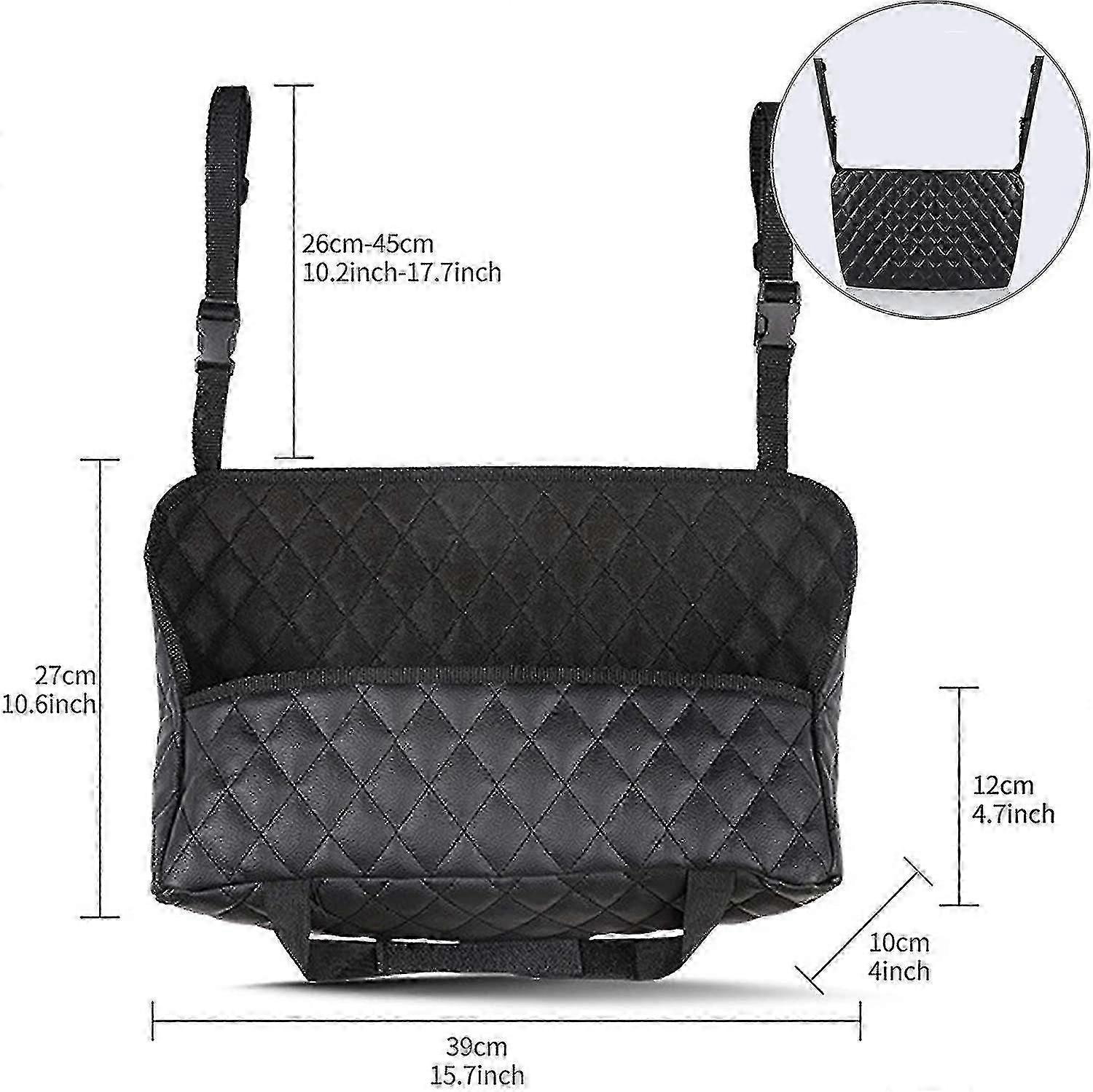 Car Seat Organiser with Hanging Storage Net for Handbags and Essentials