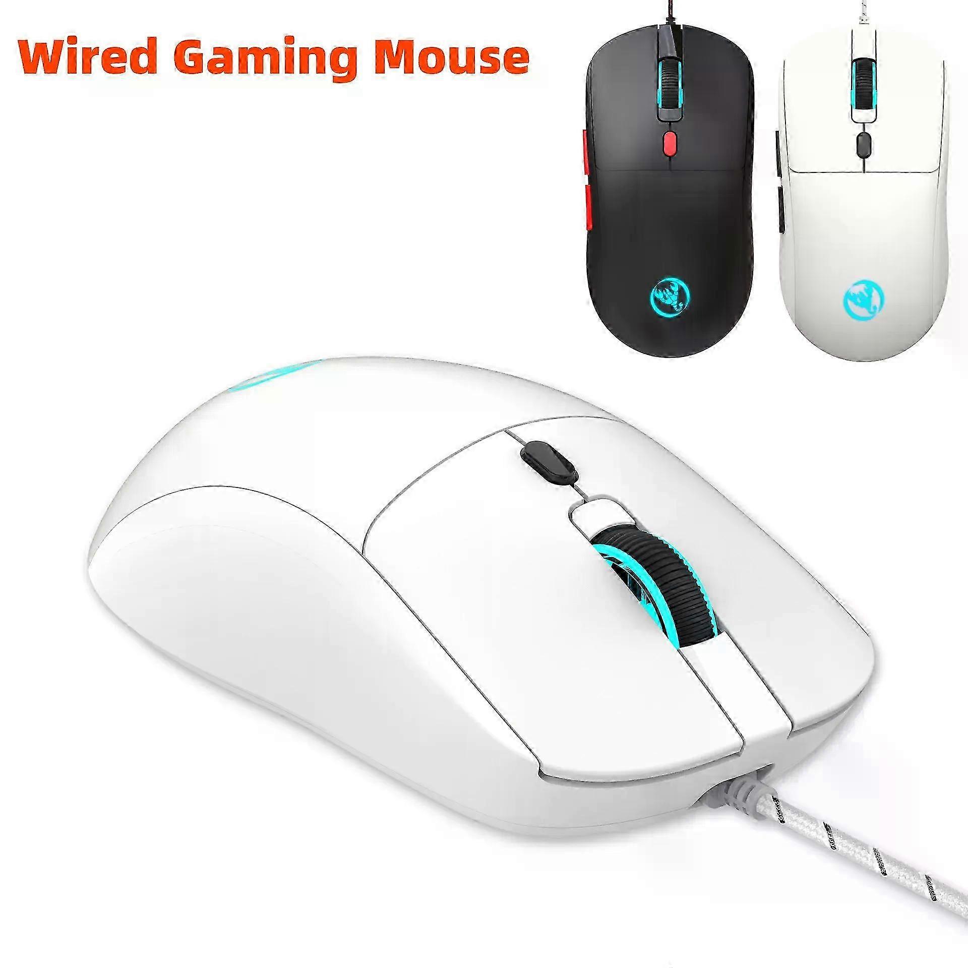 Wired Gaming Mouse 3600 DPI Adjustable RGB Backlights Plug And Play 125Hz Ideal For Large Hands In Office Or Gaming