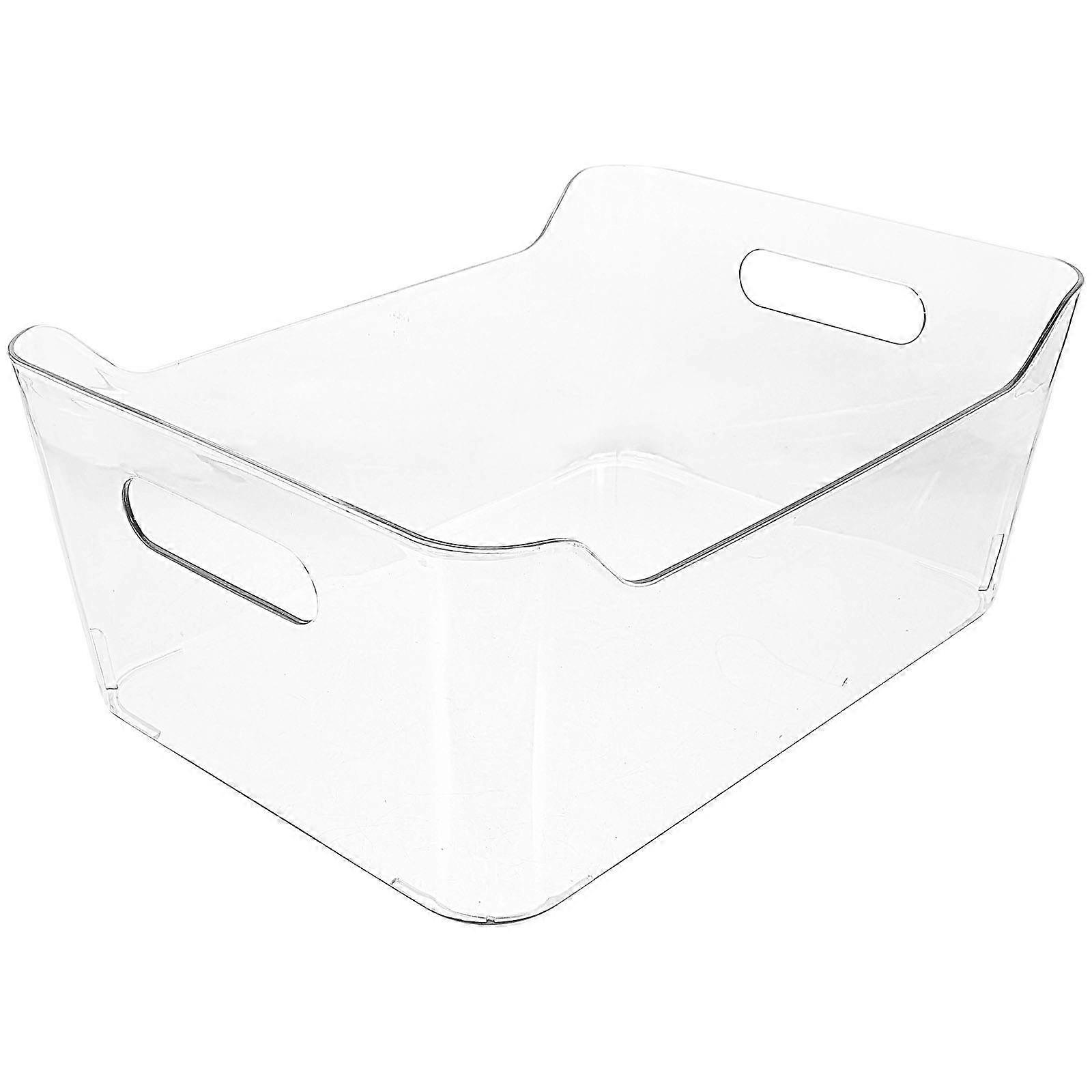 Large Capacity Storage Bins Plastic Bathroom Organizer Transparent Sundries Basket Simple Design For Household Users 1Set