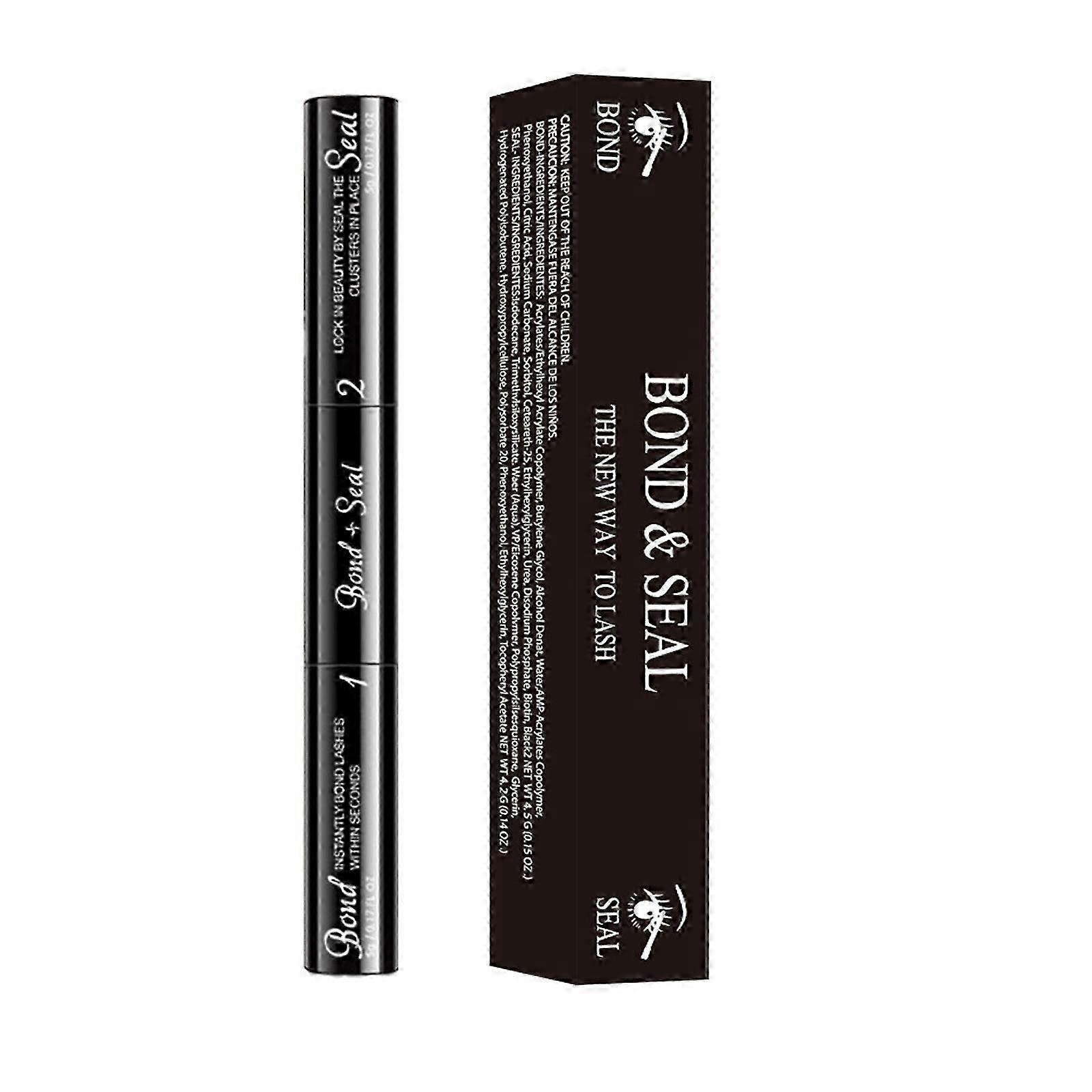 Bond and Seal Lash, 2 in 1 Lash Bond and Seal Waterproof Long Lasting Cluster Lash Glue, Glue Strong Hold Lash Cluster Glue