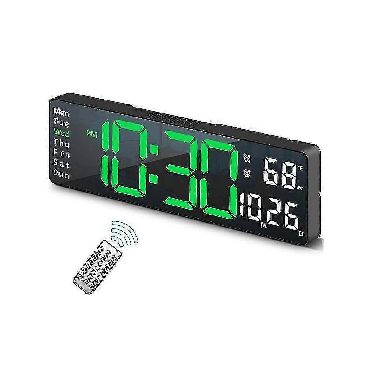 13Inch Display LED Digital Wall Clock Remote Control Table Alarm Clock Date Week Timer Automatic Di hwy
