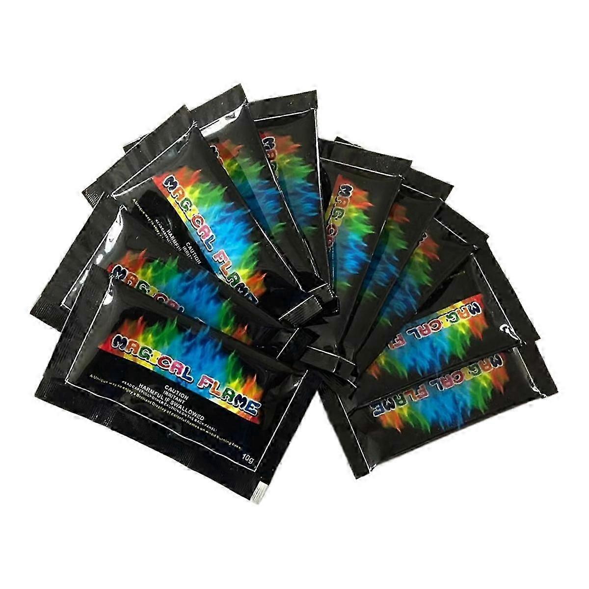 2025 Latest Model 10pcs Color Changing Fire Packets,Non-Toxic Powder for Fire