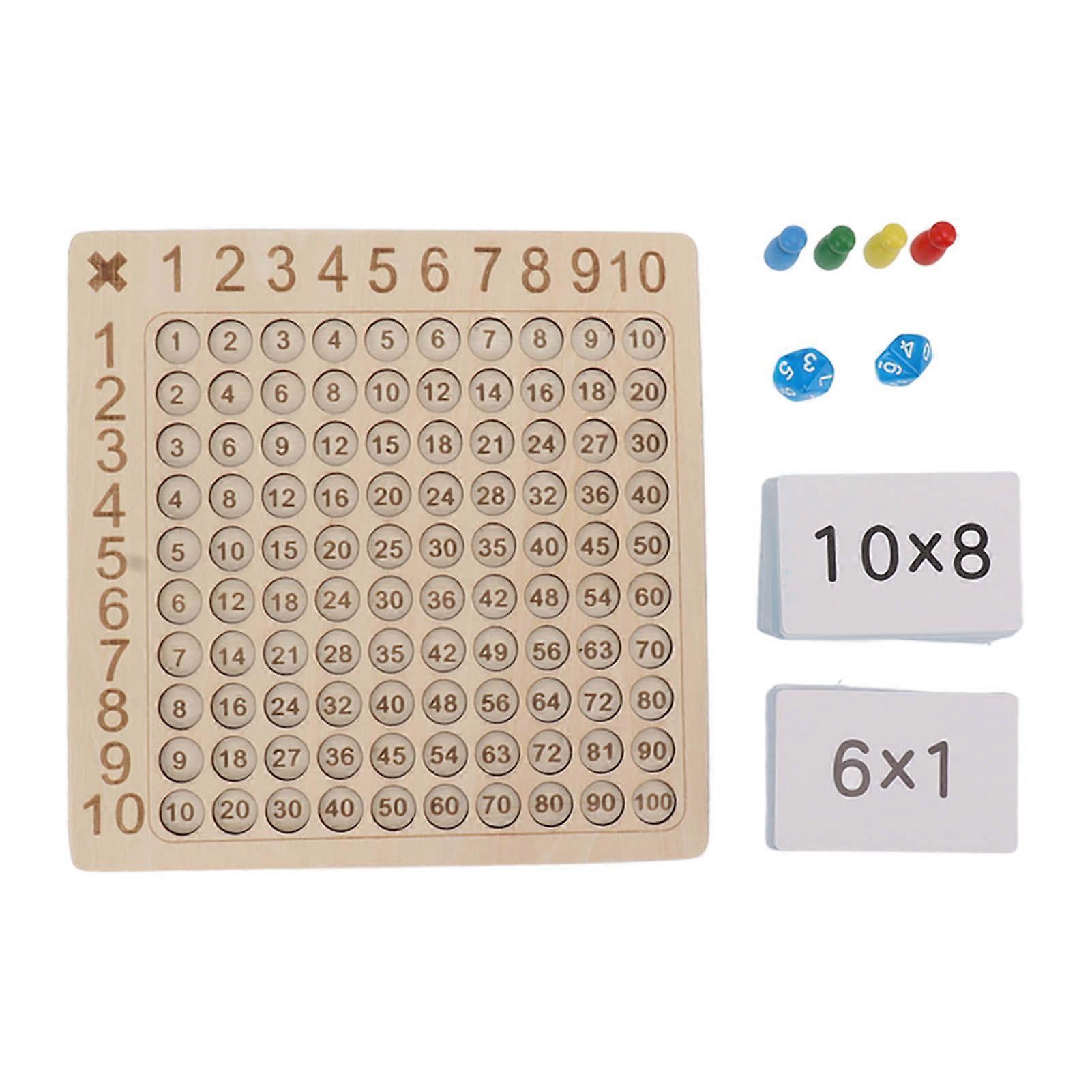 Kids' Wooden Math Board Game - Fun Multiplication Learning Tool