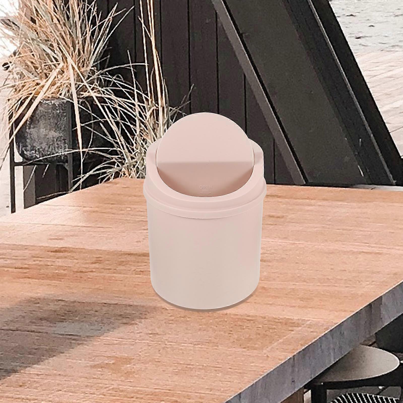 Office Trash Can with Lid Simple Design Waste Storage for Bathroom Study Home Users 2Pcs