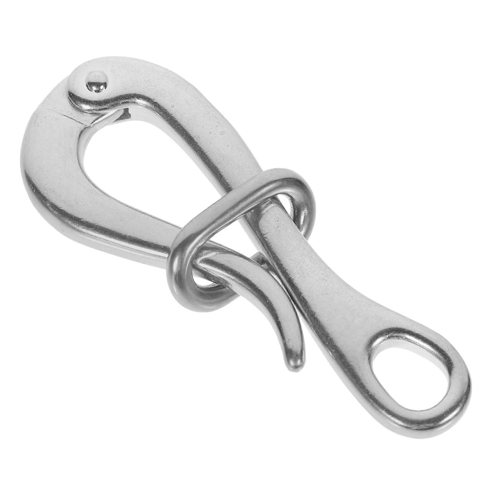 Stainless Steel Snap Shackle With Quick Release, Lightweight Portable Rescue Boat Carabiner-Buckle Rustproof Durable