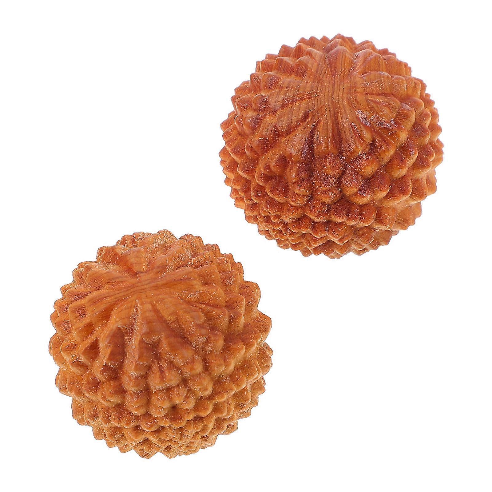 Relaxing Massage Materials Hand Exercise Balls Home Use Durian Shaped 2Pcs