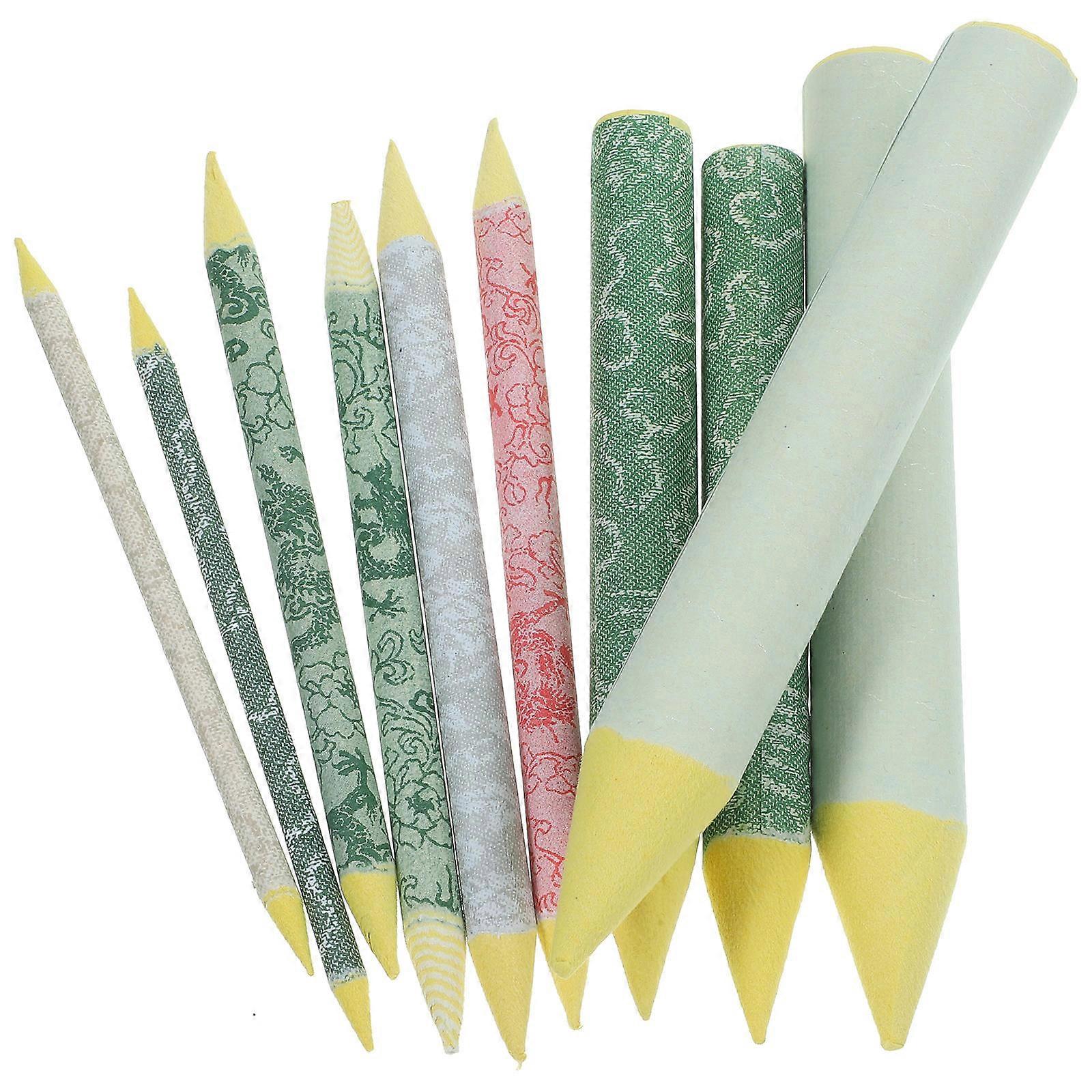 10pcs Colorful Rice Paper Blending Stumps & Tortillions for Artists and Students – Soften Lines and Mix Colors Effectively