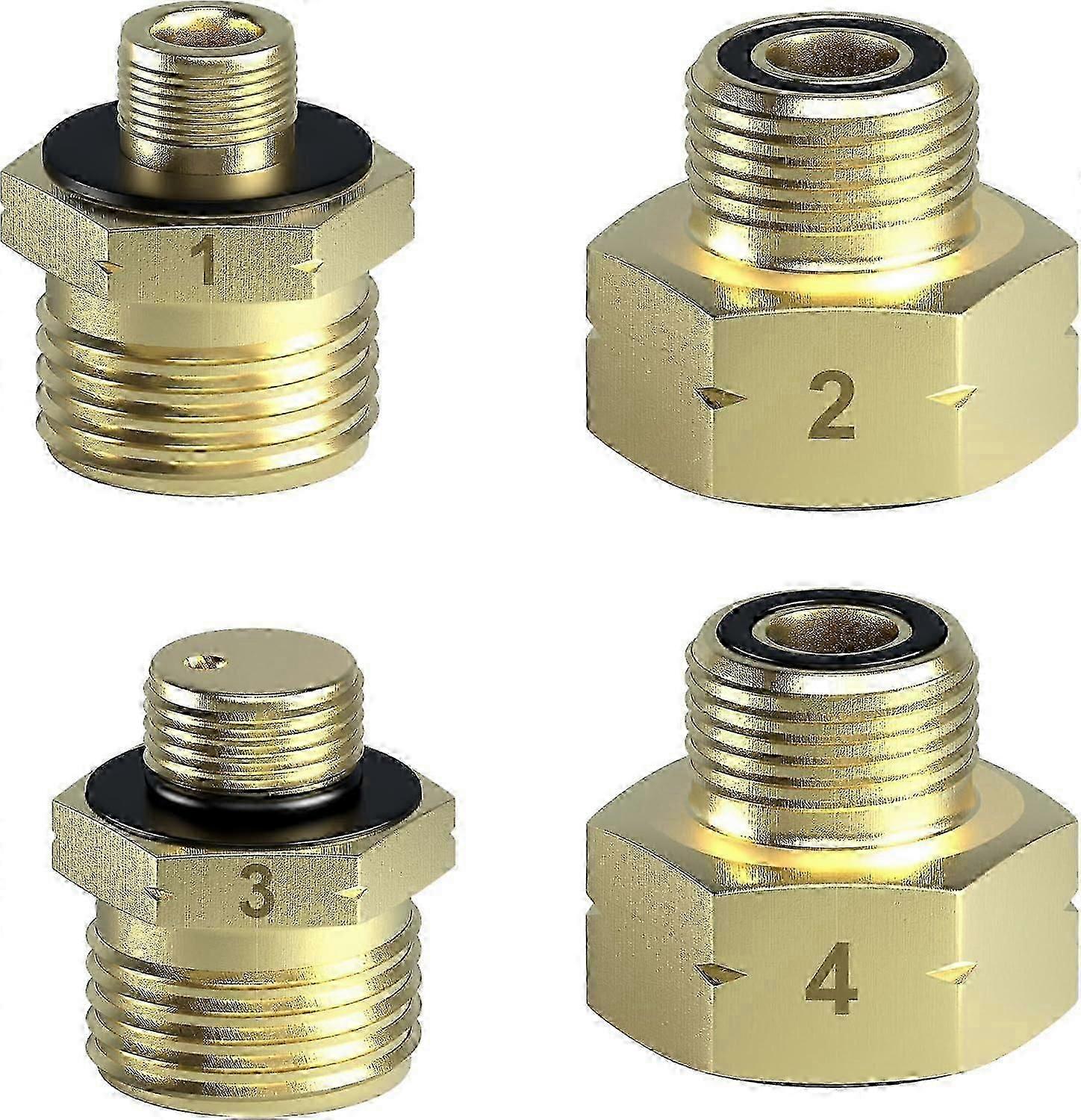 Gasspatronadapter Gassflasker Adapter for fylling av tyske gassflasker i EU i utlandet Adapter gasspatron laget av messinggasspatronadapter 4 stk