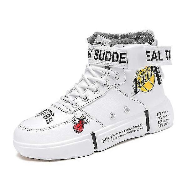 男の子冬防水スノーブーツスニーカーホワイト37