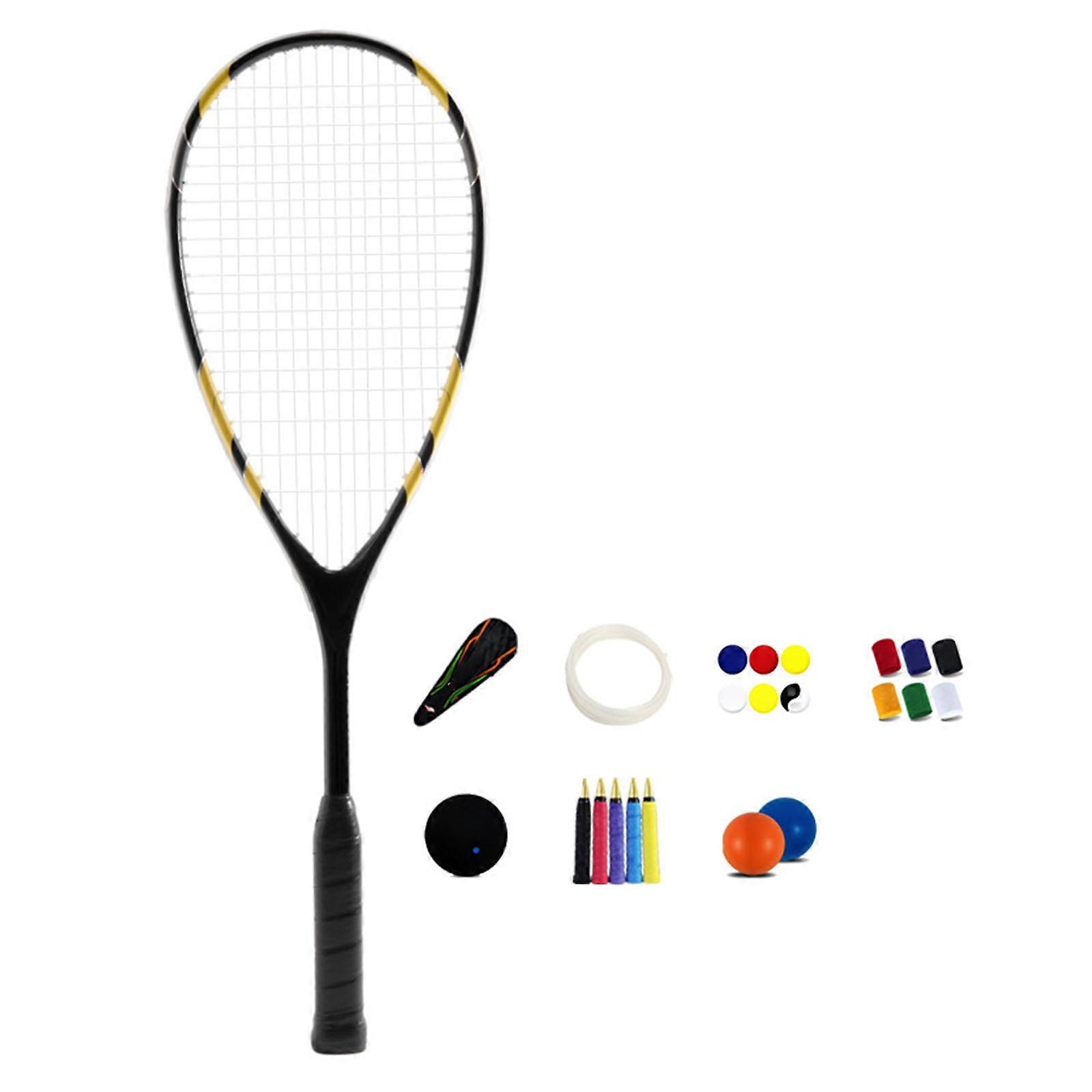 Aluminum Alloys Frame Squash Racquet Professional Beginner Squash Racket Ergonomic Grip Squash Training Paddles Enduring 1 black advanced pla