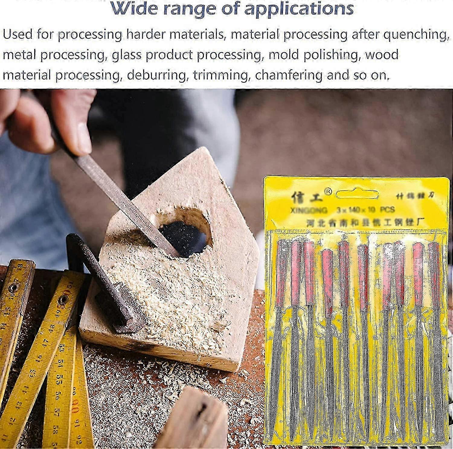 ZENGO 10pcs Mini Diamond Needle File Set 140cm Total Length Diamond File