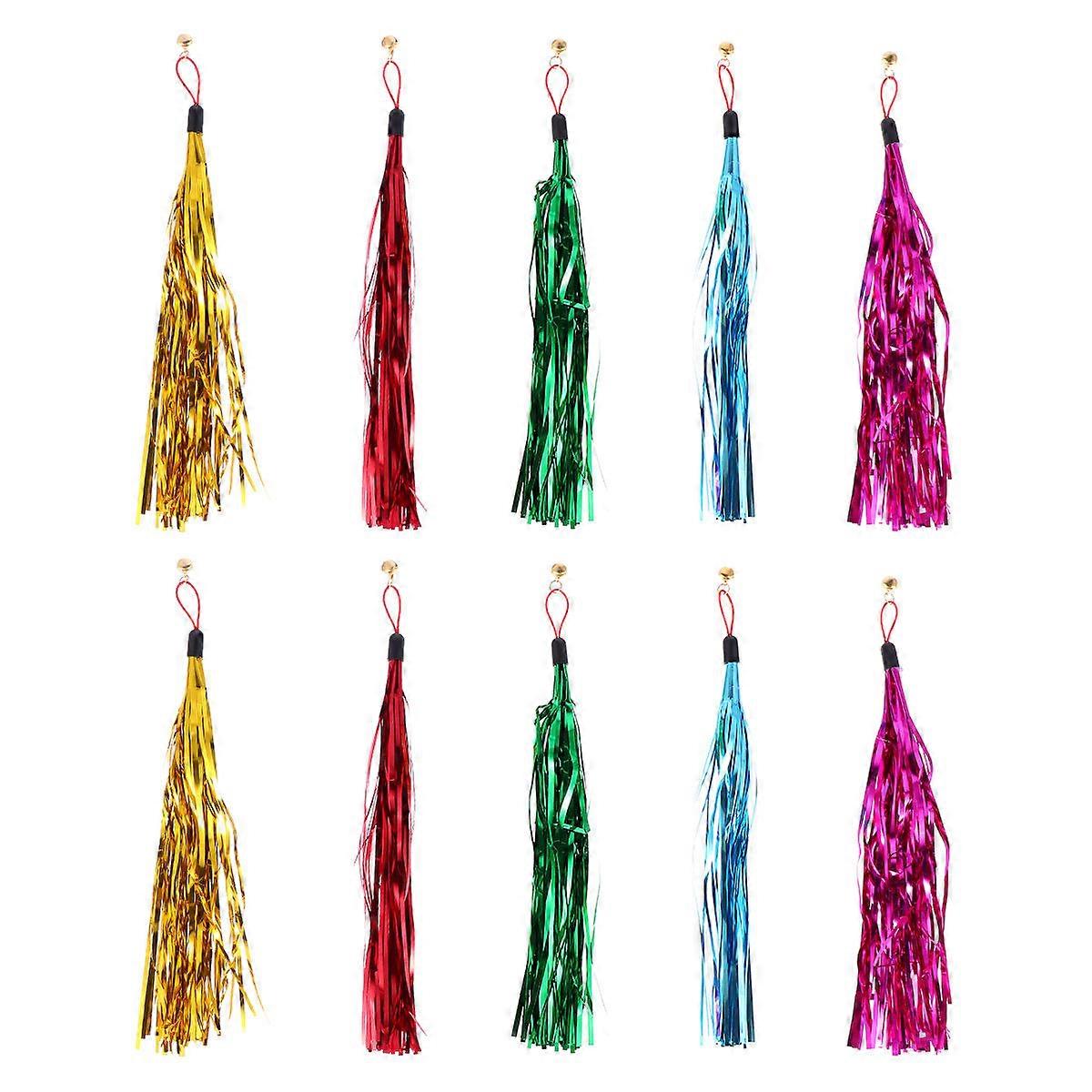 Cat Teaser Replacement Refills with Bell in Assorted Color for Teasing Cat 10pcs