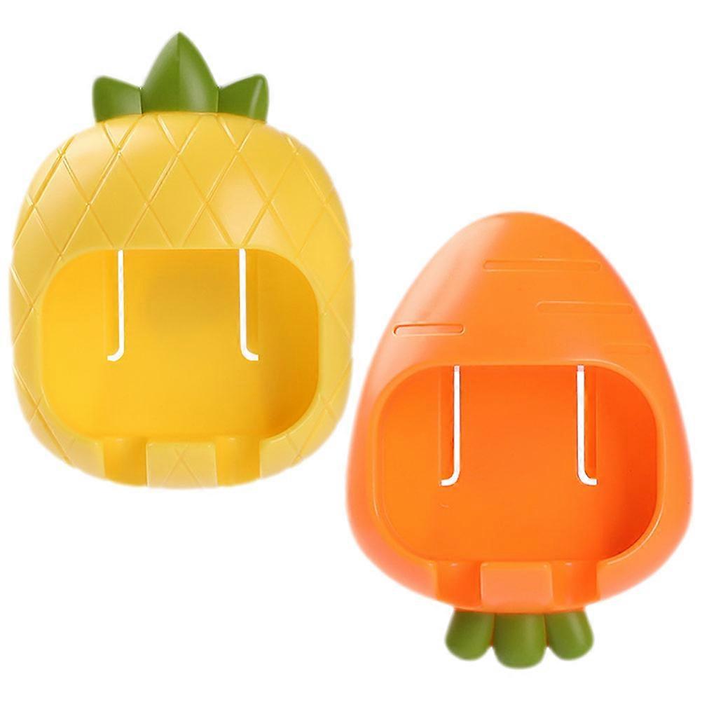 Wall Mounted Toothbrush Holder 2Pcs Self Adhesive Toothbrush Organizer Suitable For Home And Bathroom 9X7CM With Space Saving Function