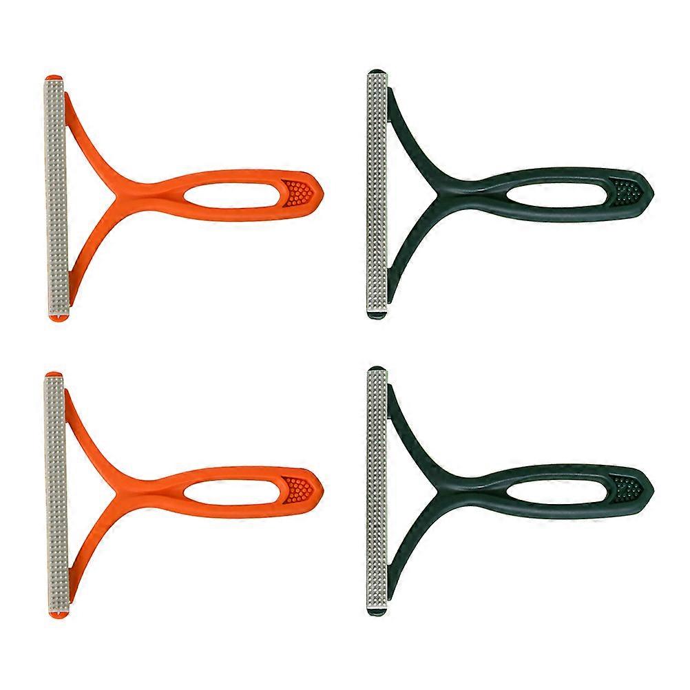 Sofa Hair Remover Lint Brush for Furniture Rectangular Cleaning Tool 14x13x1.5 Cm Dirty Orange 4Pcs