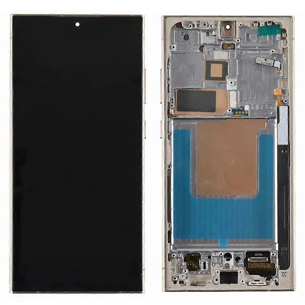 For Samsung Galaxy S24 Ultra S928B (EU Version) Grade C OLED Screen and Digitizer Assembly + Frame (without Logo) - Gold