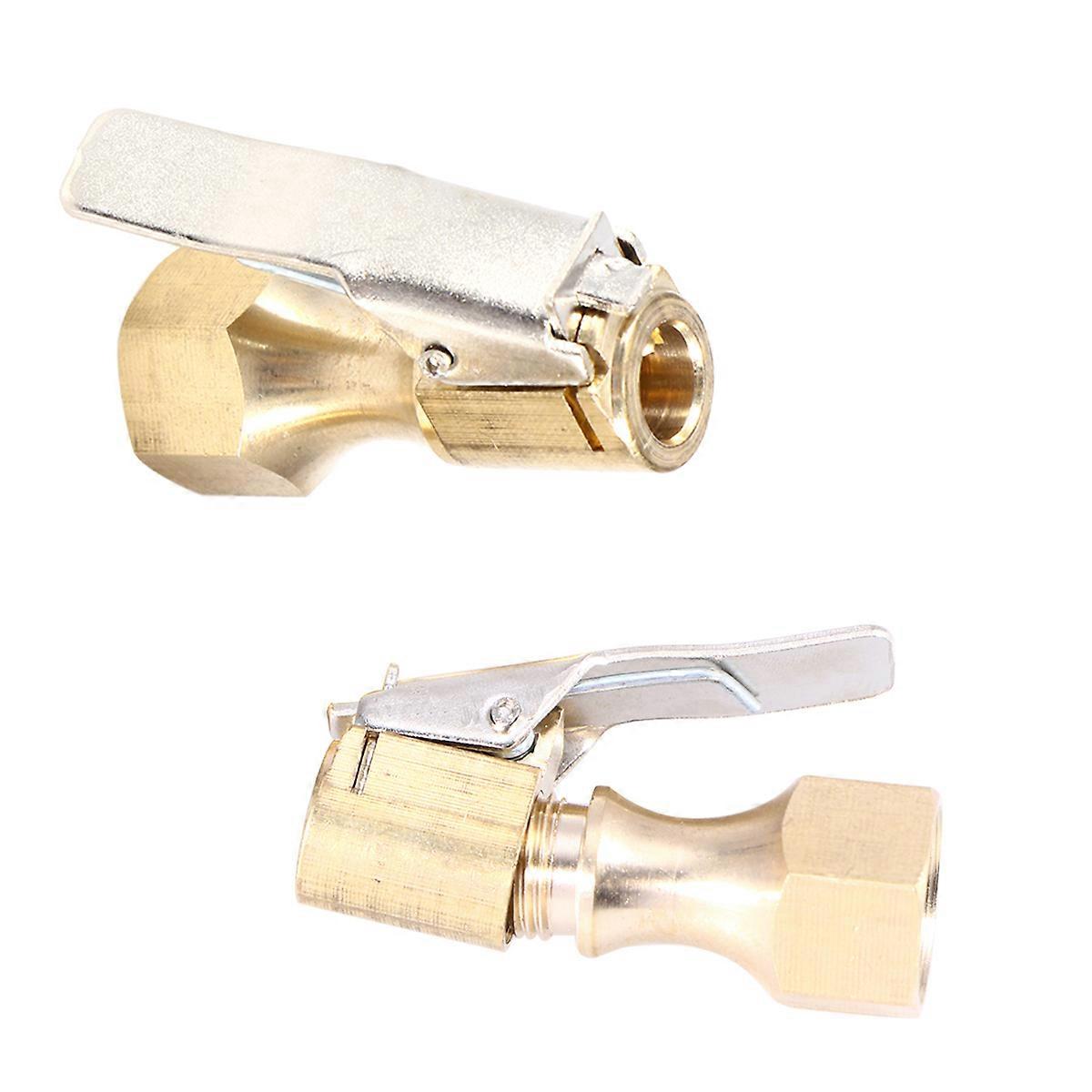 2pcs Straight Air Chuck with Clip for Tire Inflator