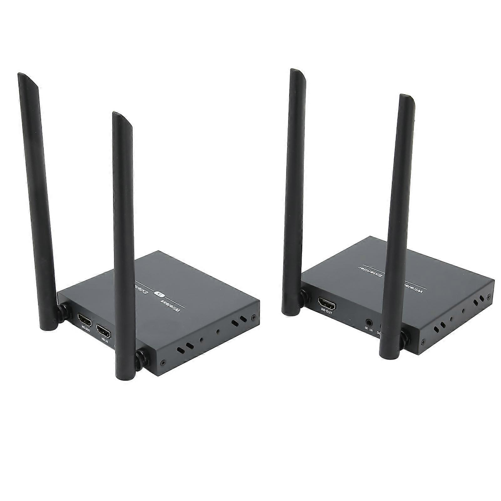 HD Multimedia Interface Extender Kit 1080P IR Remote Control Wall Penetrating 200m Wireless Extender for TV 100‑240V US Plug 