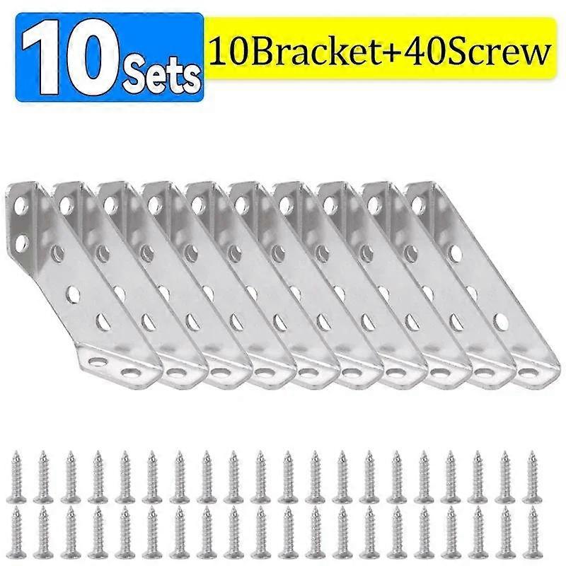 Universal Corner Brackets Stainless Steel Furniture Connector Cabinet Support Fixing Angle Shelf Corner Brace with Screw