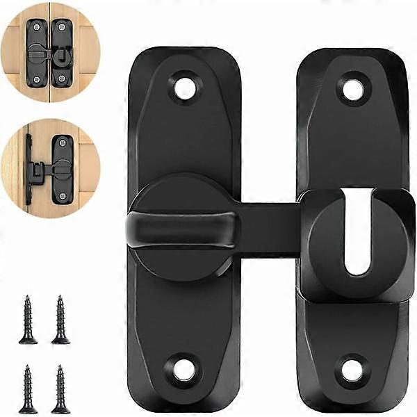 Door Lock, Sliding Door Lock, 90° Tilt Lock, Window Lock, Door and Window (Black)