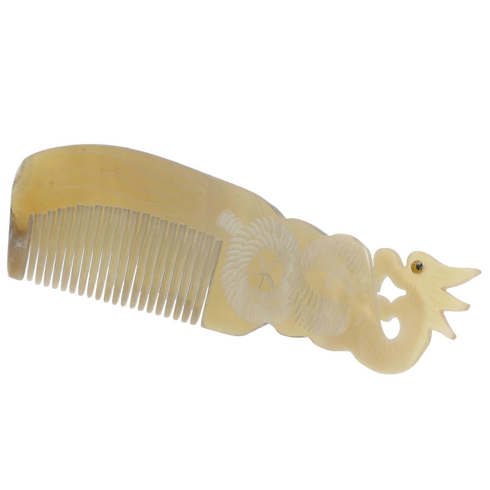 Natural Horn Wide Tooth Comb for Detangling, & Scalp Care – Reusable for Curly & Wavy Hair